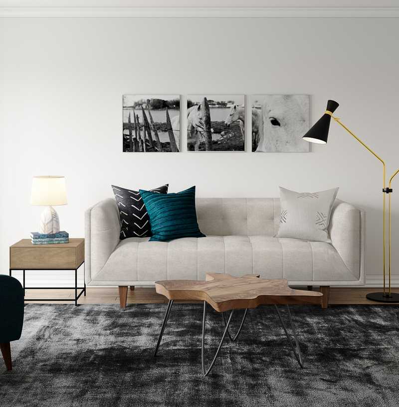 Midcentury Modern Living Room Design by Havenly Interior Designer Sara