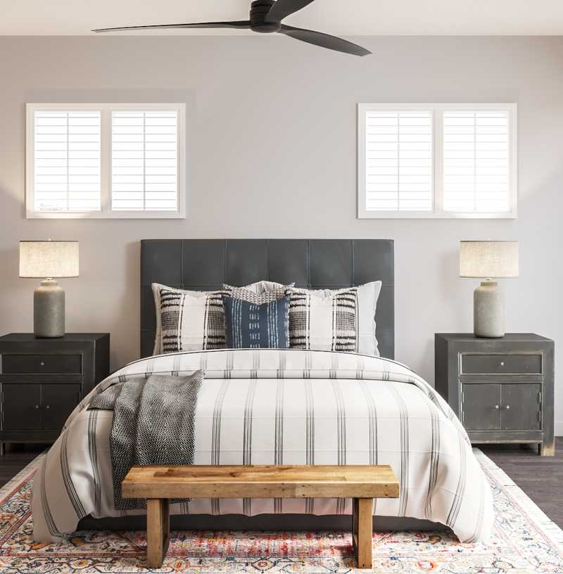 Modern, Bohemian, Farmhouse, Transitional, Global Bedroom Design by Havenly Interior Designer Lyndsi