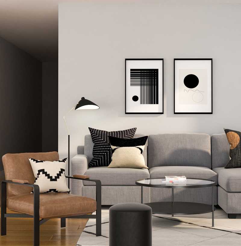 Contemporary, Modern Living Room Design by Havenly Interior Designer Randi