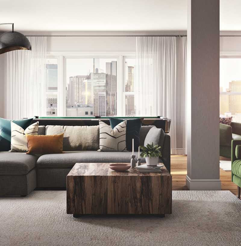 Bohemian Living Room Design by Havenly Interior Designer Isabella