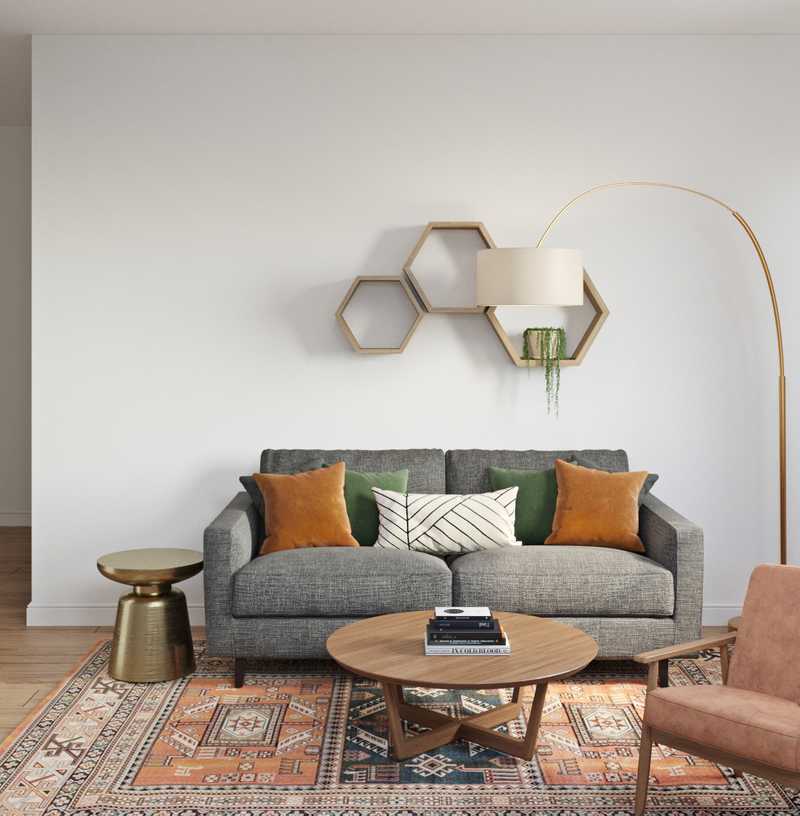 Eclectic, Bohemian, Midcentury Modern Living Room Design by Havenly Interior Designer Bethany