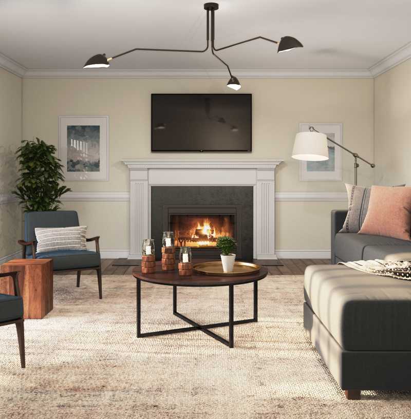 Modern, Eclectic, Bohemian, Scandinavian Living Room Design by Havenly Interior Designer Lauren