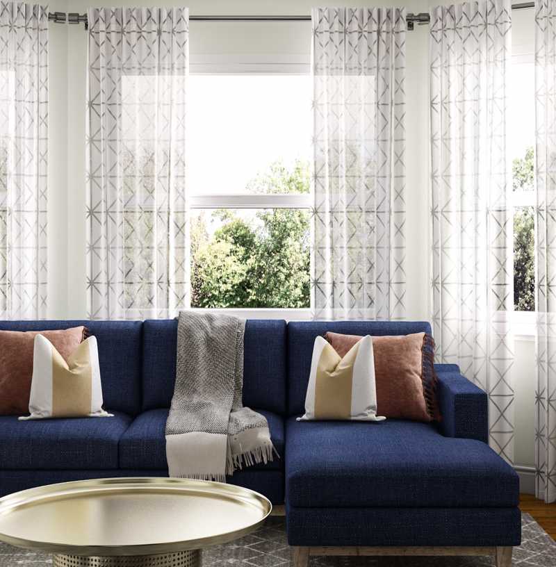 Modern, Bohemian, Midcentury Modern Living Room Design by Havenly Interior Designer Leah