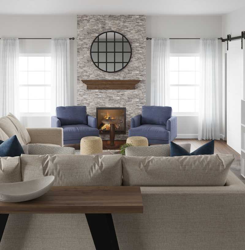 Modern, Coastal, Farmhouse Living Room Design by Havenly Interior Designer Jillian