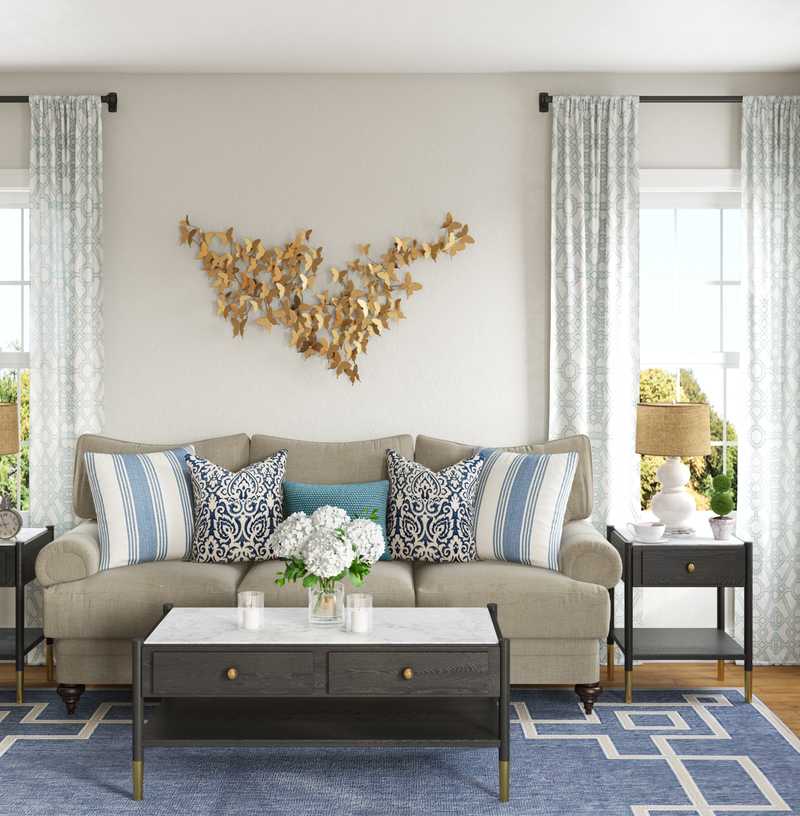 Classic, Transitional Living Room Design by Havenly Interior Designer Elizabeth