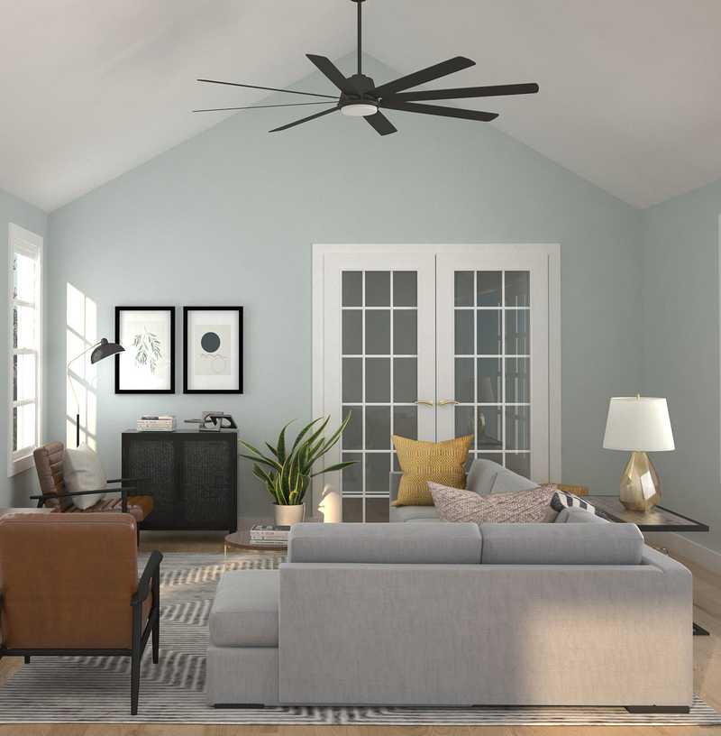 Contemporary, Classic, Midcentury Modern Living Room Design by Havenly Interior Designer Jessie