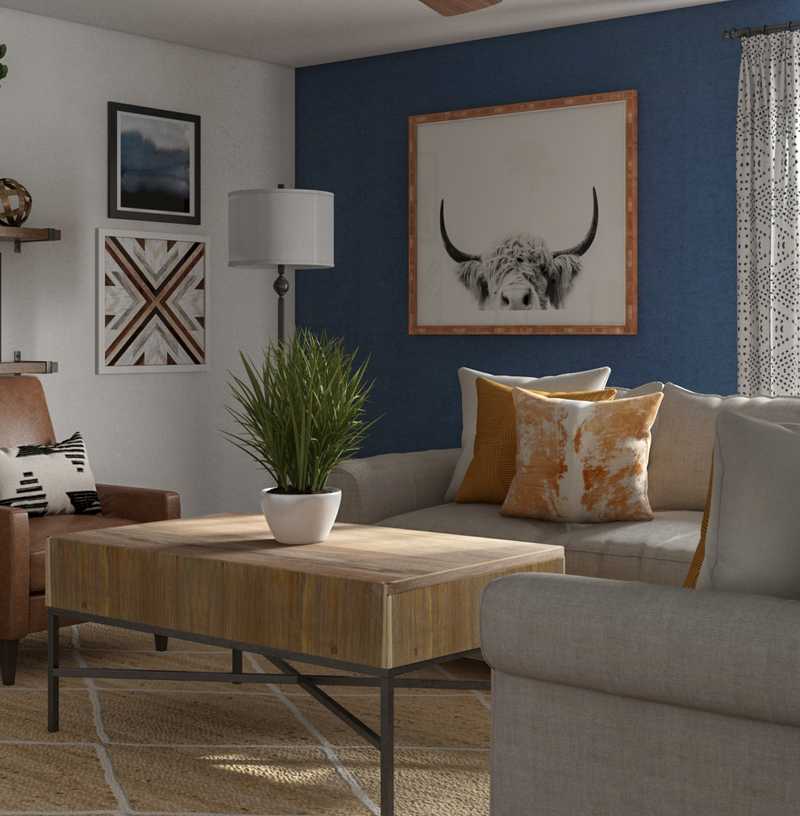 Eclectic, Farmhouse, Rustic Living Room Design by Havenly Interior Designer Monica