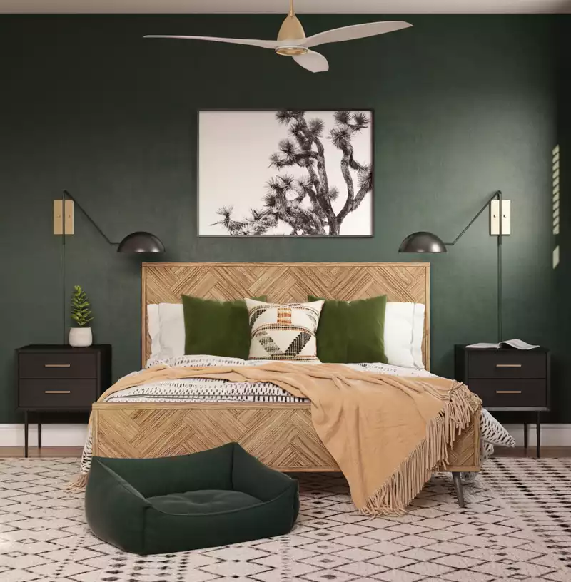 Industrial, Midcentury Modern, Scandinavian Bedroom Design by Havenly Interior Designer Taylor