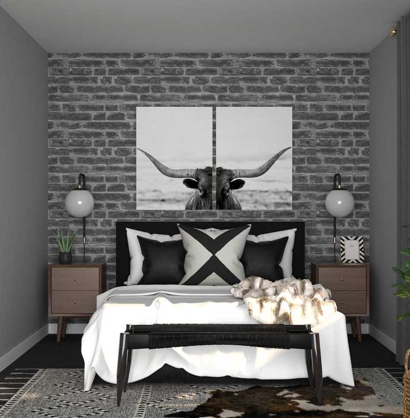 Modern, Bohemian, Industrial Bedroom Design by Havenly Interior Designer Dani