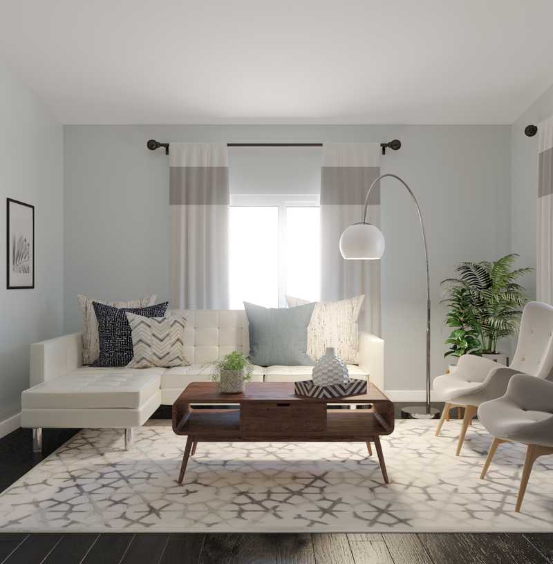 Modern, Bohemian, Midcentury Modern Living Room Design by Havenly Interior Designer Rebecca