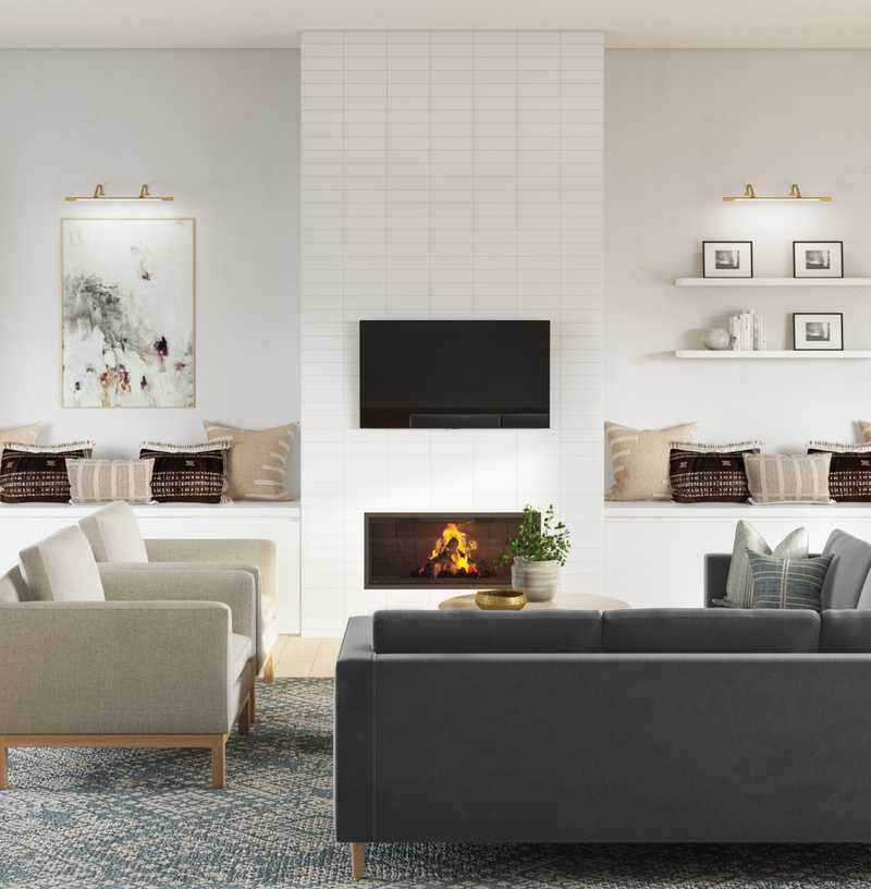 Modern, Bohemian, Minimal Living Room Design by Havenly Interior Designer Romina