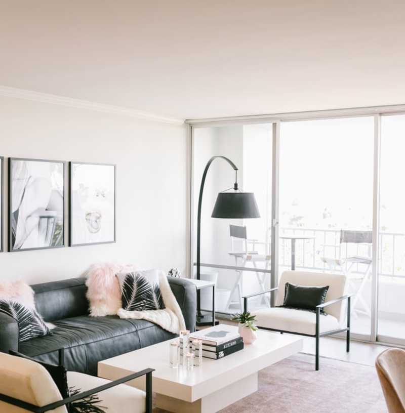 Modern, Glam, Scandinavian Living Room Design by Havenly Interior Designer Courtney