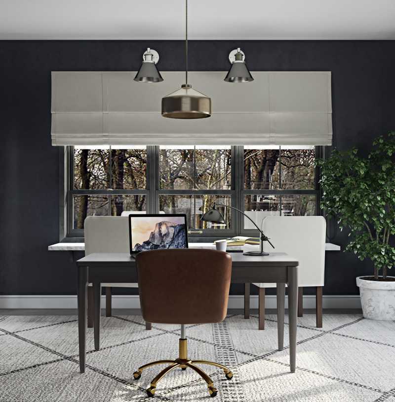 Modern, Industrial, Transitional, Midcentury Modern Office Design by Havenly Interior Designer Stacy