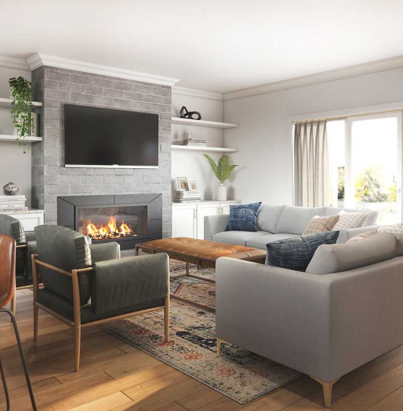 Contemporary, Modern, Scandinavian Living Room Design by Havenly Interior Designer Anny
