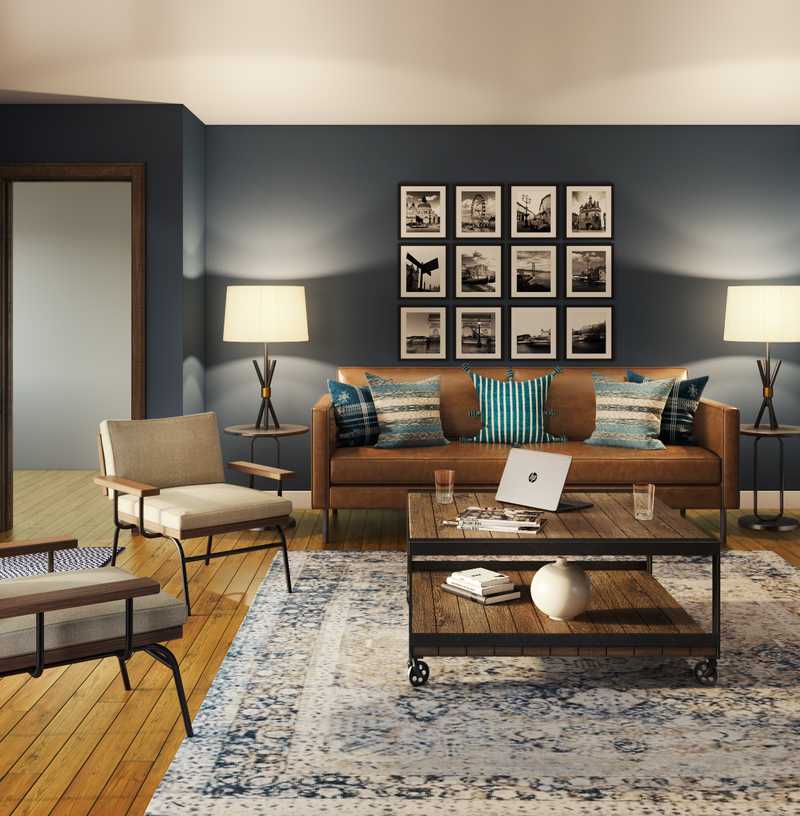 Industrial Living Room Design by Havenly Interior Designer Lauren