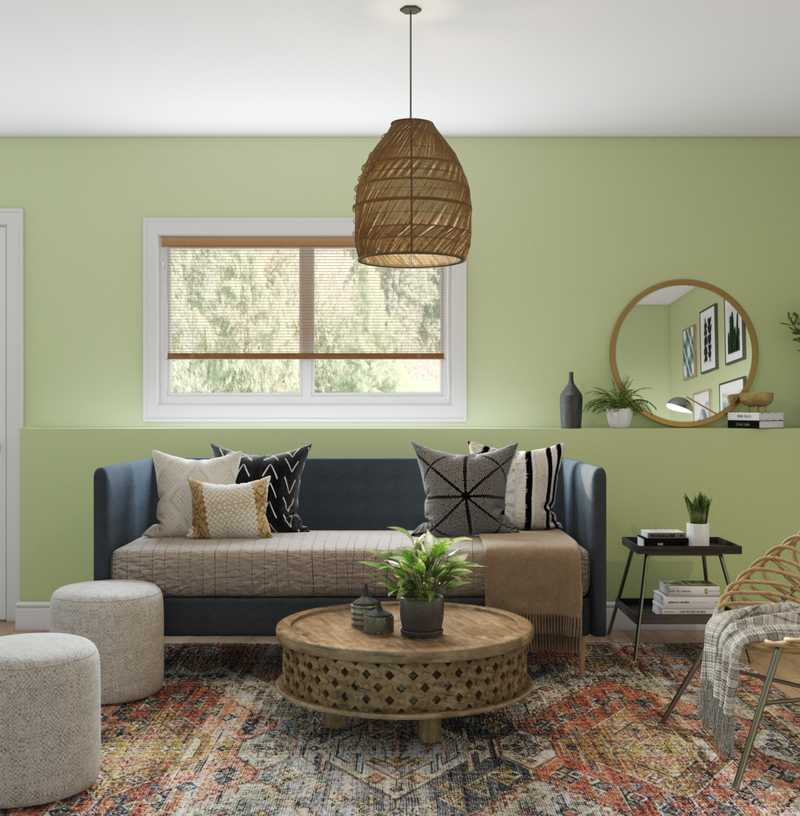 Eclectic, Bohemian, Vintage Living Room Design by Havenly Interior Designer Lyndsi