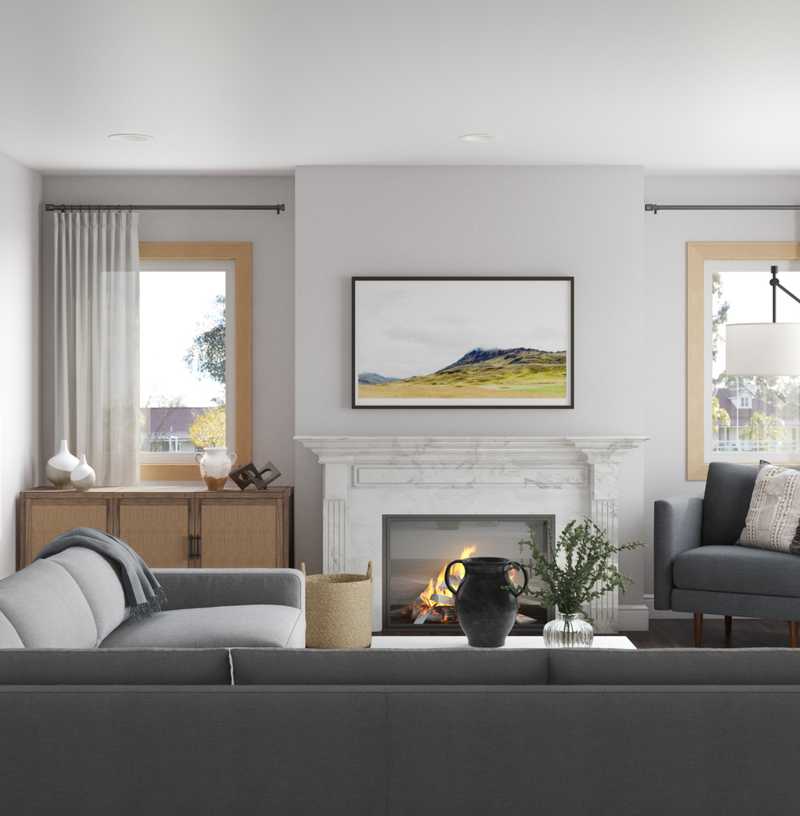 Eclectic, Transitional Living Room Design by Havenly Interior Designer Brianna