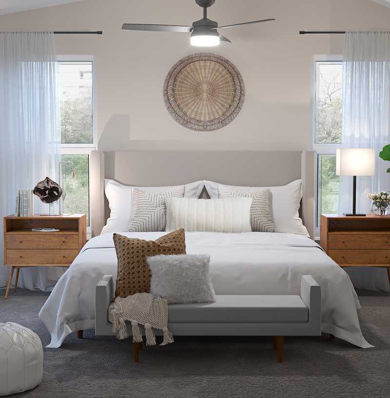 Modern, Eclectic, Bohemian Bedroom Design by Havenly Interior Designer Kelcy