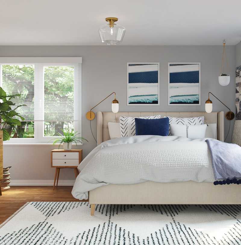Contemporary, Bohemian, Coastal Bedroom Design by Havenly Interior Designer Diana