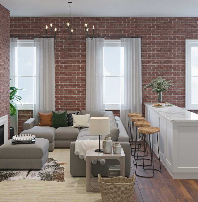 Contemporary, Transitional Living Room Design by Havenly Interior Designer Eliza