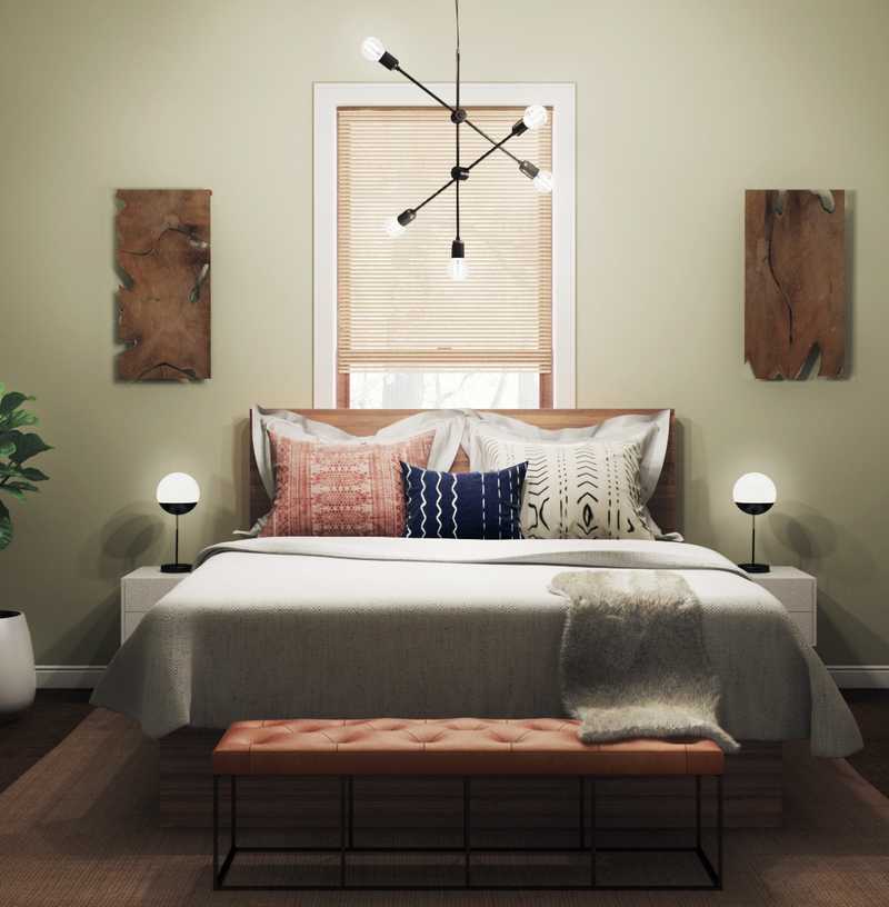 Bohemian, Midcentury Modern Bedroom Design by Havenly Interior Designer Brad
