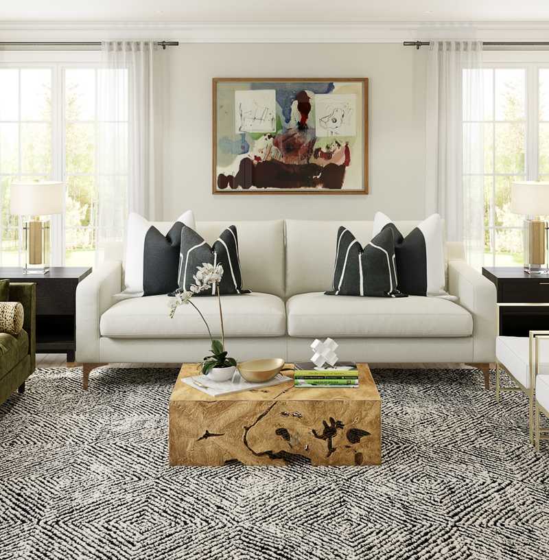 Contemporary, Glam Living Room Design by Havenly Interior Designer Tracie