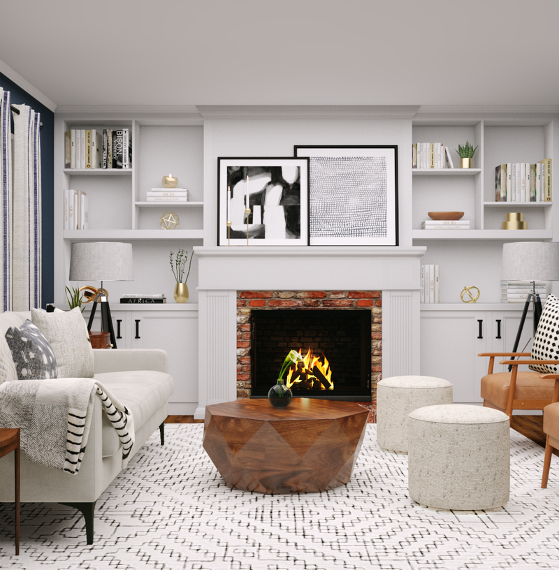 Modern, Eclectic Living Room Design by Havenly Interior Designer Alex
