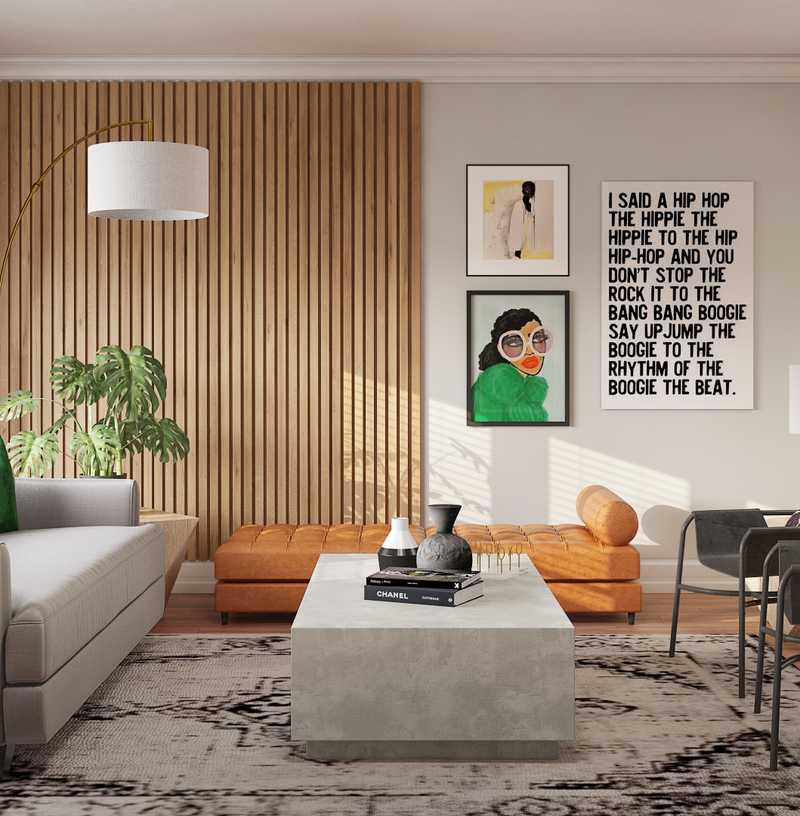 Modern, Eclectic, Midcentury Modern Living Room Design by Havenly Interior Designer Catrina