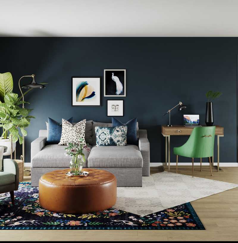 Modern, Midcentury Modern Living Room Design by Havenly Interior Designer Dani