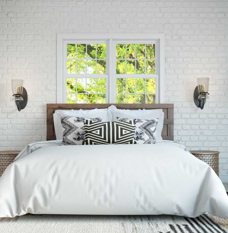 Bohemian, Rustic, Midcentury Modern Bedroom Design by Havenly Interior Designer Sarah