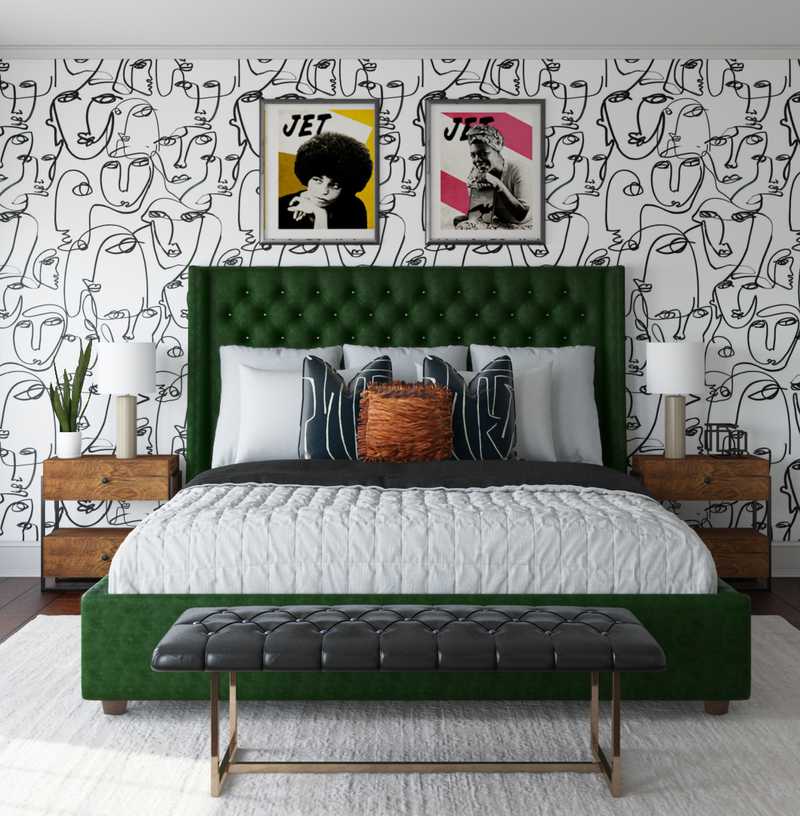 Modern, Glam, Global, Minimal Bedroom Design by Havenly Interior Designer Sierra