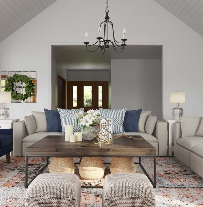 Farmhouse, Rustic, Transitional Living Room Design by Havenly Interior Designer Shirley