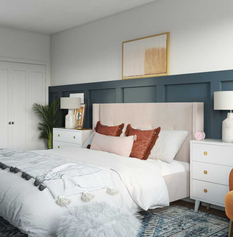 Bohemian, Midcentury Modern Bedroom Design by Havenly Interior Designer Kelsey