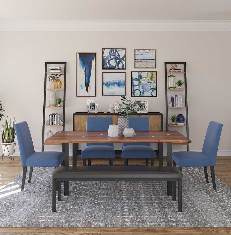 Rustic, Midcentury Modern Dining Room Design by Havenly Interior Designer Fendy