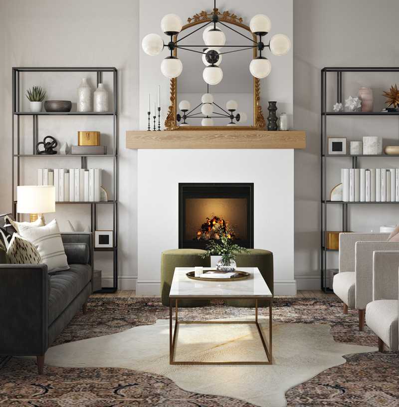 Industrial, Midcentury Modern Living Room Design by Havenly Interior Designer Hannah