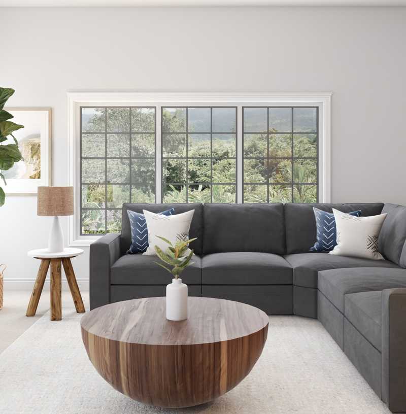 Contemporary, Coastal Living Room Design by Havenly Interior Designer Sarah