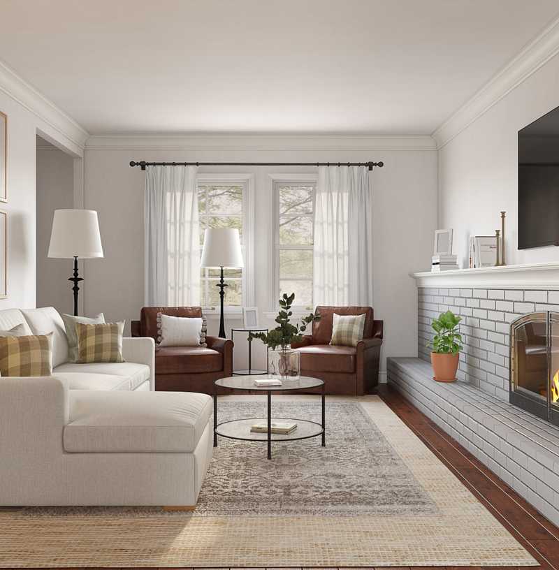 Classic, Farmhouse Living Room Design by Havenly Interior Designer Allie