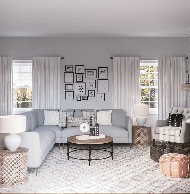 Eclectic, Transitional Living Room Design by Havenly Interior Designer Brianna