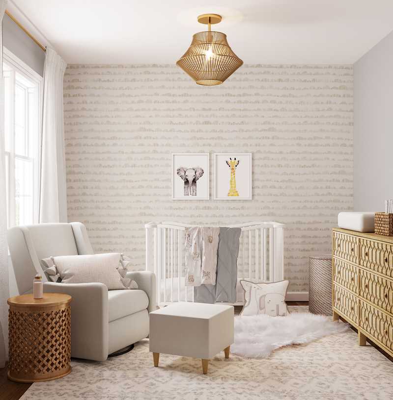 Modern, Glam, Midcentury Modern Nursery Design by Havenly Interior Designer Marsha