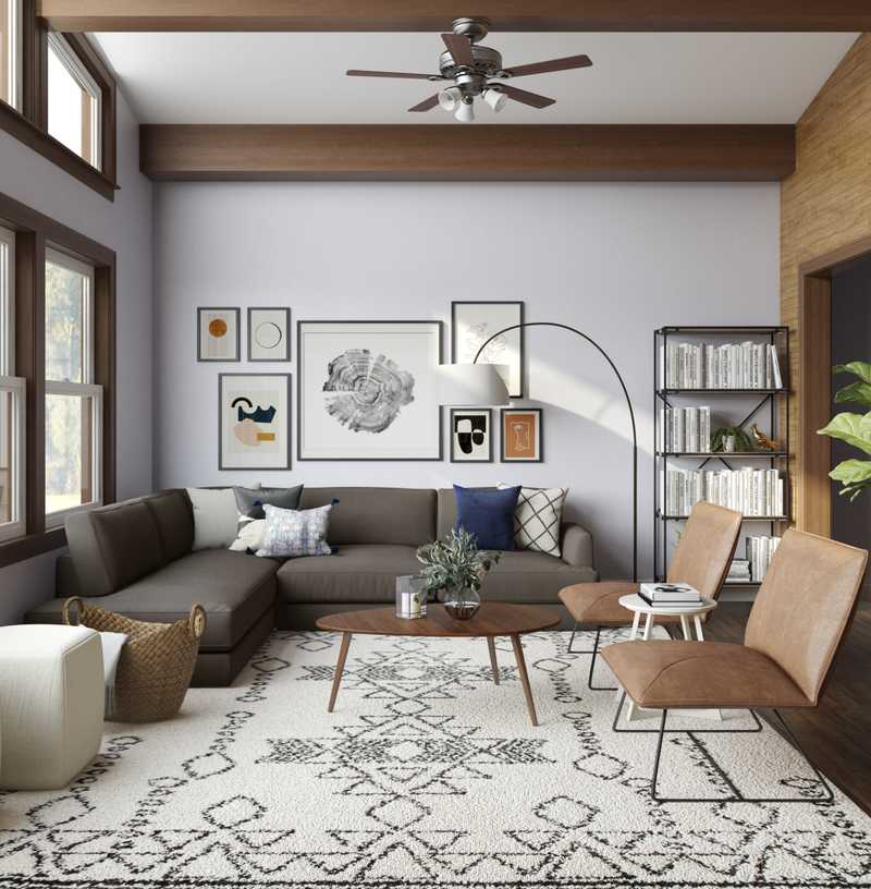 Modern, Industrial, Midcentury Modern Living Room Design by Havenly Interior Designer Tammy