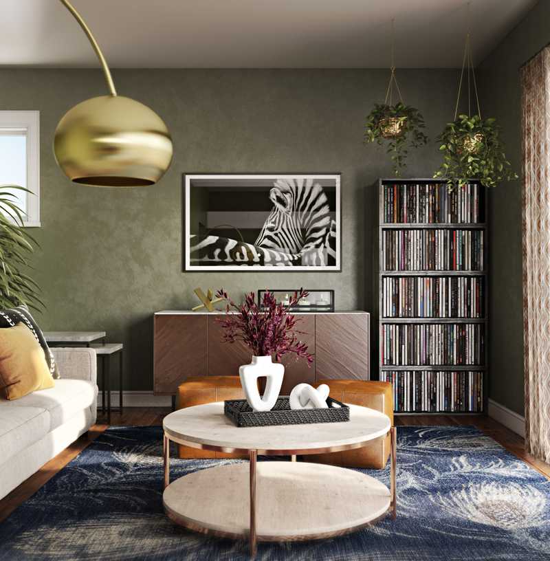 Eclectic, Bohemian, Glam Living Room Design by Havenly Interior Designer Pradnya