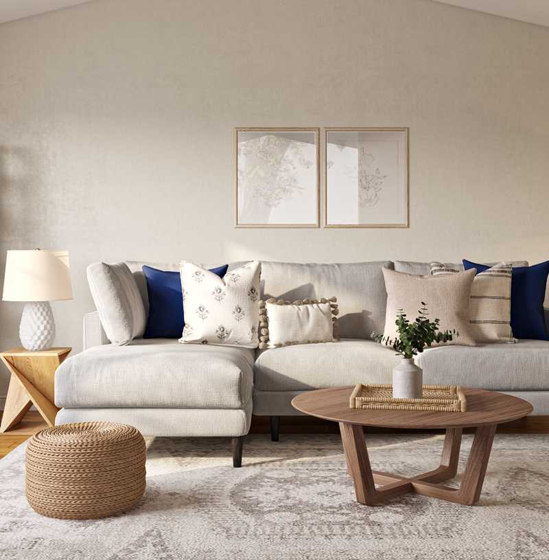 Midcentury Modern, Minimal Living Room Design by Havenly Interior Designer Laura