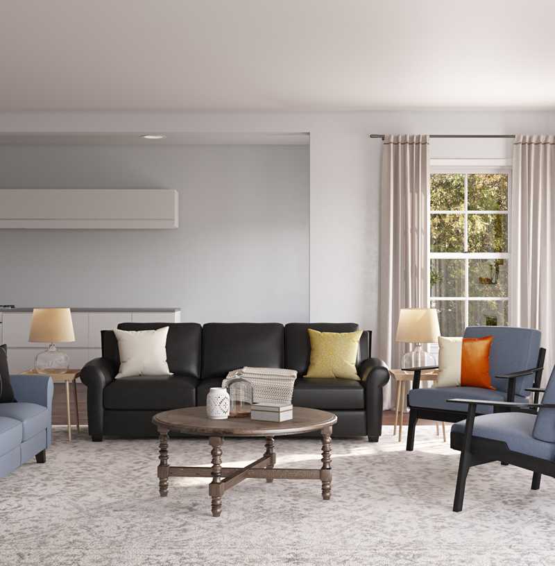 Farmhouse, Rustic Living Room Design by Havenly Interior Designer Kaelin