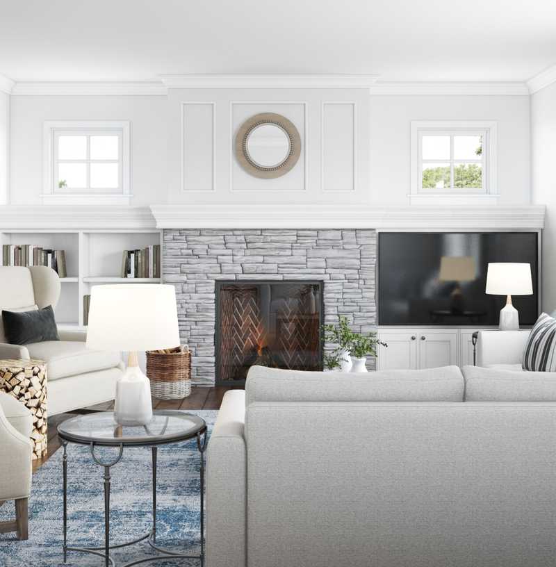 Contemporary, Classic, Coastal, Farmhouse Living Room Design by Havenly Interior Designer Vivian