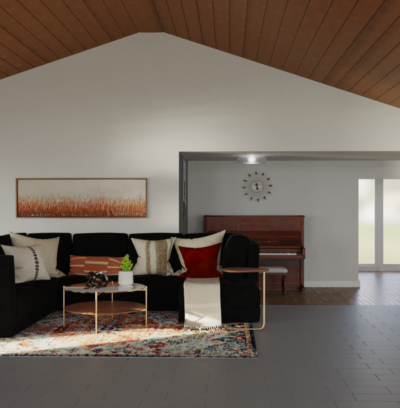 Modern, Midcentury Modern Living Room Design by Havenly Interior Designer Andrea