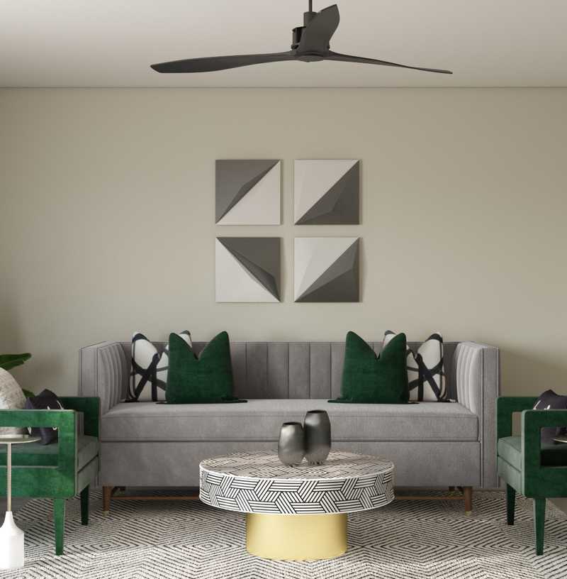 Contemporary, Glam Living Room Design by Havenly Interior Designer Brea