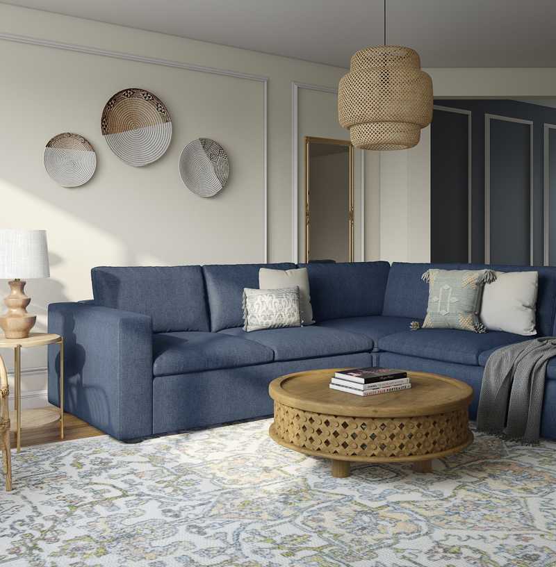 Eclectic, Bohemian, Global Living Room Design by Havenly Interior Designer Leslie