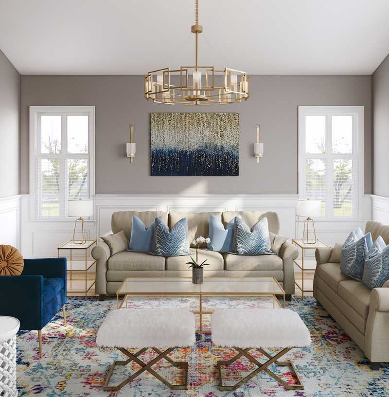 Eclectic, Glam Living Room Design by Havenly Interior Designer Paige
