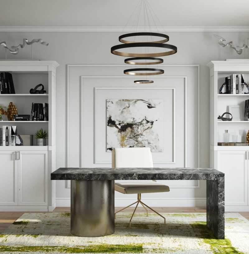 Modern, Glam Office Design by Havenly Interior Designer Levi