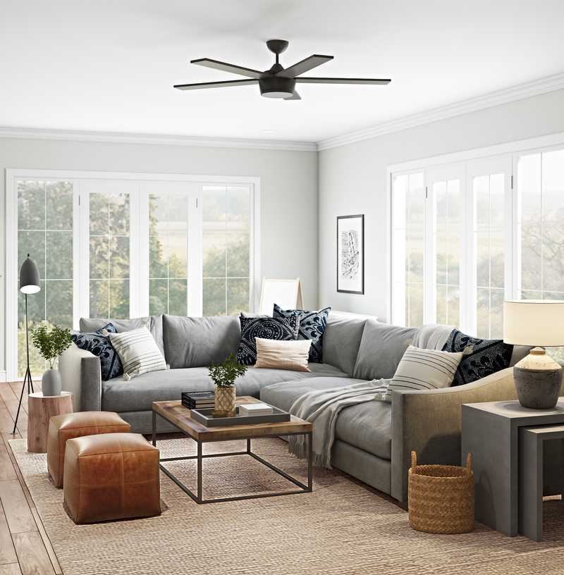 Eclectic, Coastal Living Room Design by Havenly Interior Designer Nichole